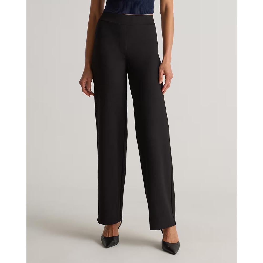 Quince Ultra-Stretch Ponte Wide Leg Pants Dark Navy Blue Small New With Tags